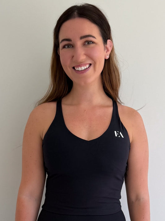 Cross - Back Support Tank - Black & Seaweed Green - Everett Apparel