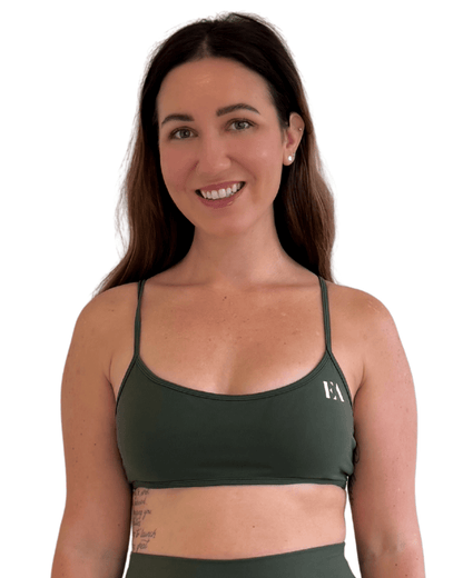 Open Back Active Crop - Seaweed Green - Everett Apparel