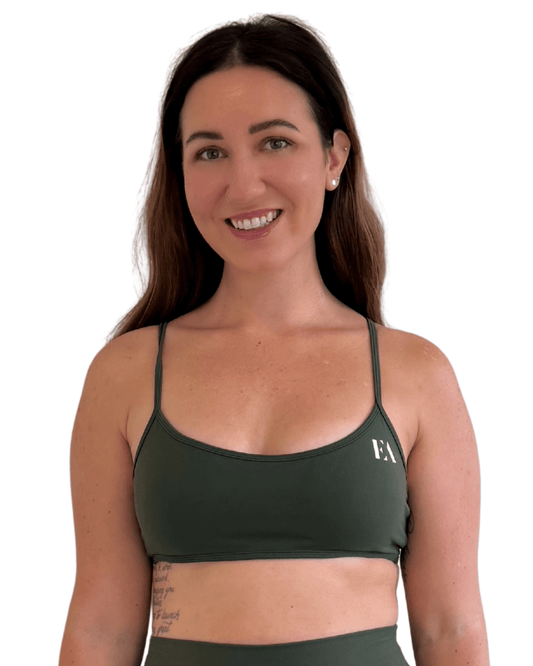 Open Back Active Crop - Seaweed Green - Everett Apparel